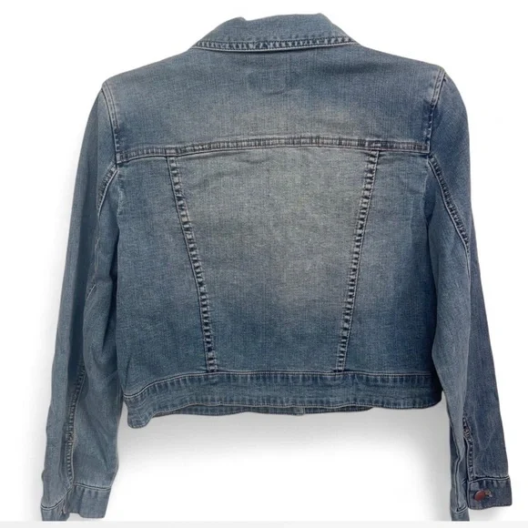 Chicos Denim Jacket Mystic Pattern Perlita Size 1